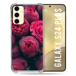Coque Renforcée En Verre Trempé Pour Samsung Galaxy S24 Plus Fleur Pivoine