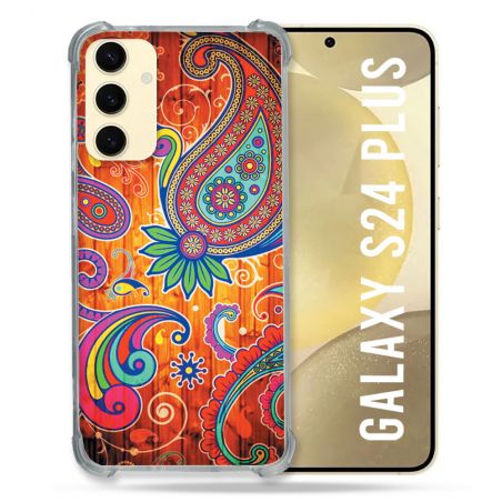 Coque Renforcée En Verre Trempé Pour Samsung Galaxy S24 Plus Fleur Psychedelic