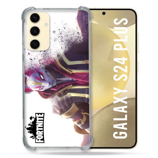 Coque Renforcée En Verre Trempé Pour Samsung Galaxy S24 Plus Fortnite Blanc