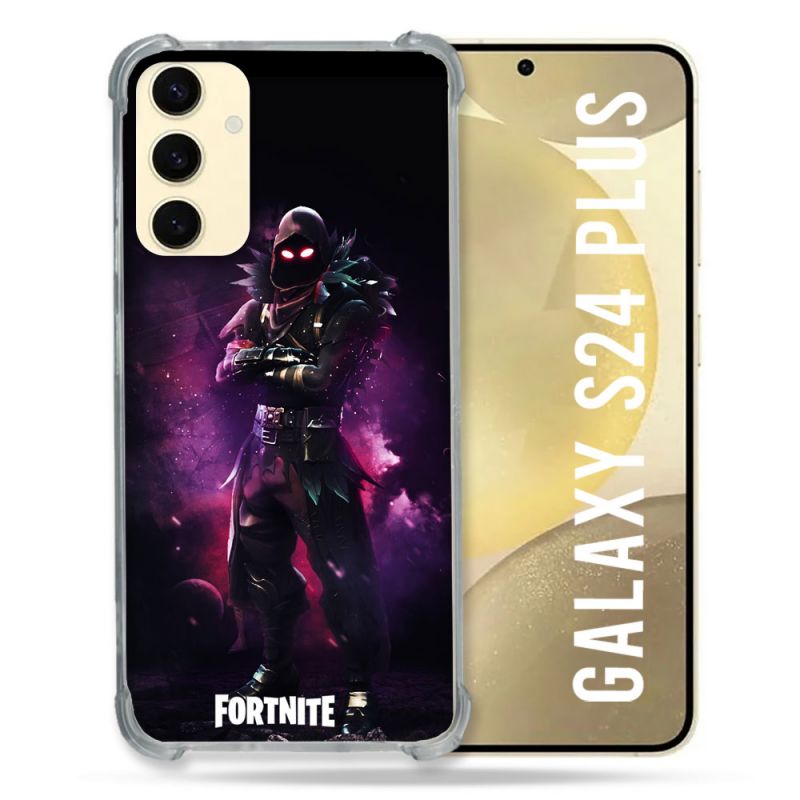 Coque Renforcée En Verre Trempé Pour Samsung Galaxy S24 Plus Fortnite Raven