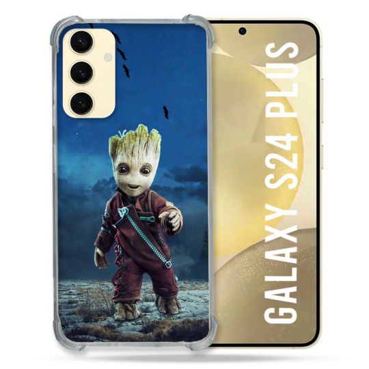 Coque Renforcée En Verre Trempé Pour Samsung Galaxy S24 Plus Groot Bleu