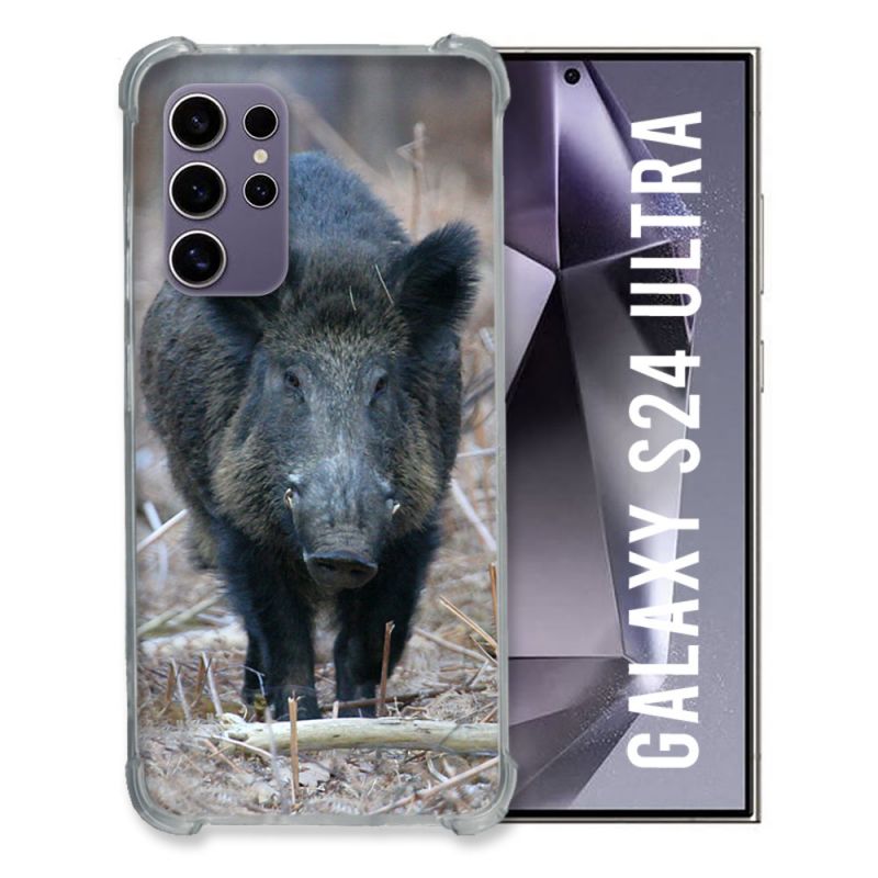 Coque Renforcée En Verre Trempé Pour Samsung Galaxy S24 Ultra Chasse Sanglier Pin