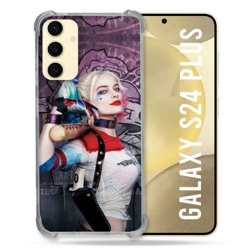 Coque Renforcée En Verre Trempé Pour Samsung Galaxy S24 Plus Harley Quinn Batte