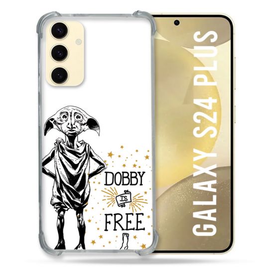 Coque Renforcée En Verre Trempé Pour Samsung Galaxy S24 Plus Harry Potter Dobby Free Blanc