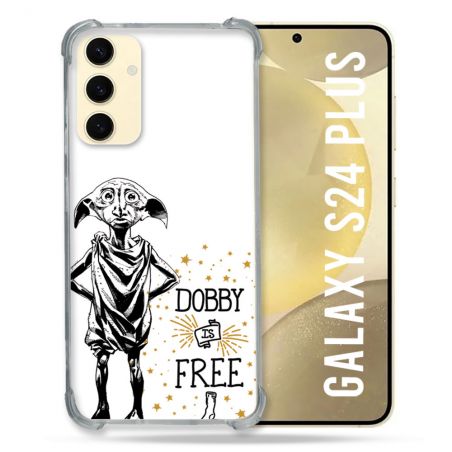 Coque Renforcée En Verre Trempé Pour Samsung Galaxy S24 Plus Harry Potter Dobby Free Blanc
