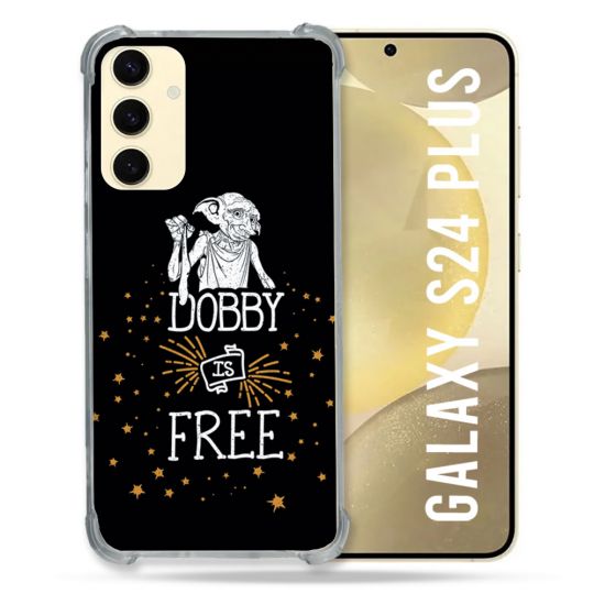 Coque Renforcée En Verre Trempé Pour Samsung Galaxy S24 Plus Harry Potter Dobby Free Noir