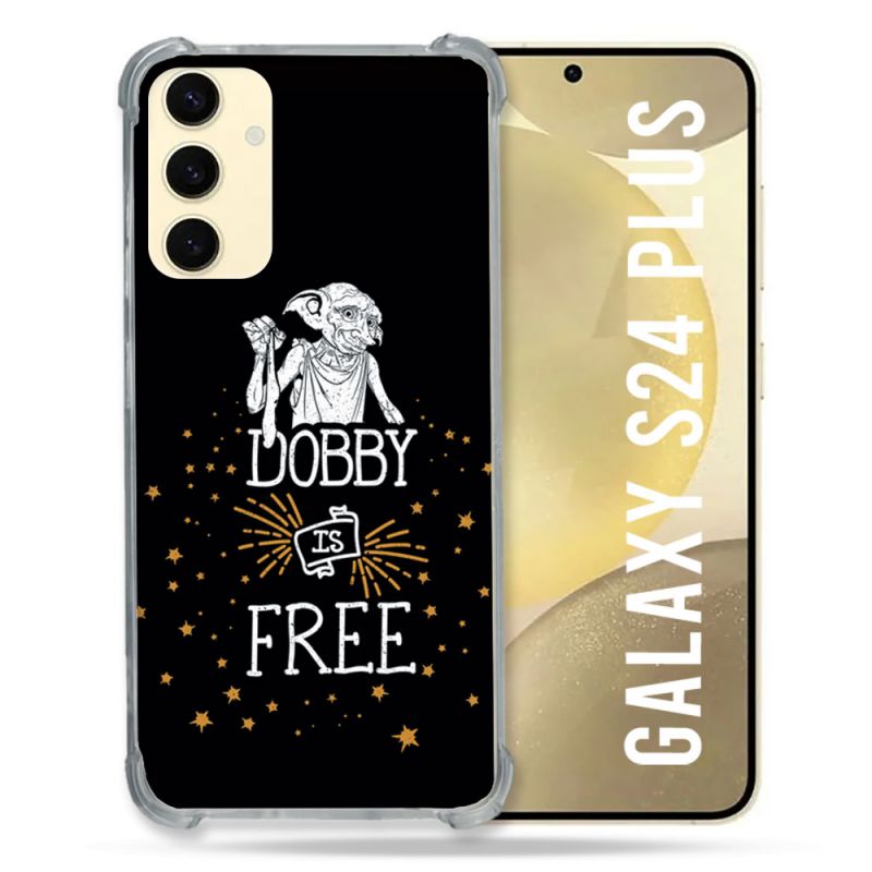 Coque Renforcée En Verre Trempé Pour Samsung Galaxy S24 Plus Harry Potter Dobby Free Noir