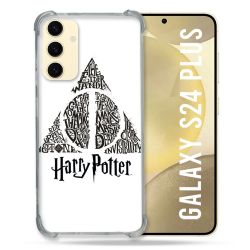 Coque Renforcée En Verre Trempé Pour Samsung Galaxy S24 Plus Harry Potter Hollows triangle Blanc