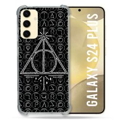 Coque Renforcée En Verre Trempé Pour Samsung Galaxy S24 Plus Harry Potter Hollows Triangle Noir