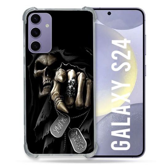 Coque Renforcée En Verre Trempé Pour Samsung Galaxy S24 Tete de Mort Your Next