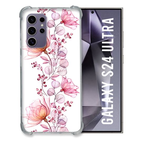Coque Renforcée En Verre Trempé Pour Samsung Galaxy S24 Ultra Fleur Eclosion