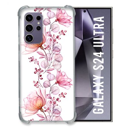 Coque Renforcée En Verre Trempé Pour Samsung Galaxy S24 Ultra Fleur Eclosion