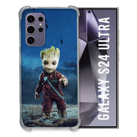Coque Renforcée En Verre Trempé Pour Samsung Galaxy S24 Ultra Groot Bleu