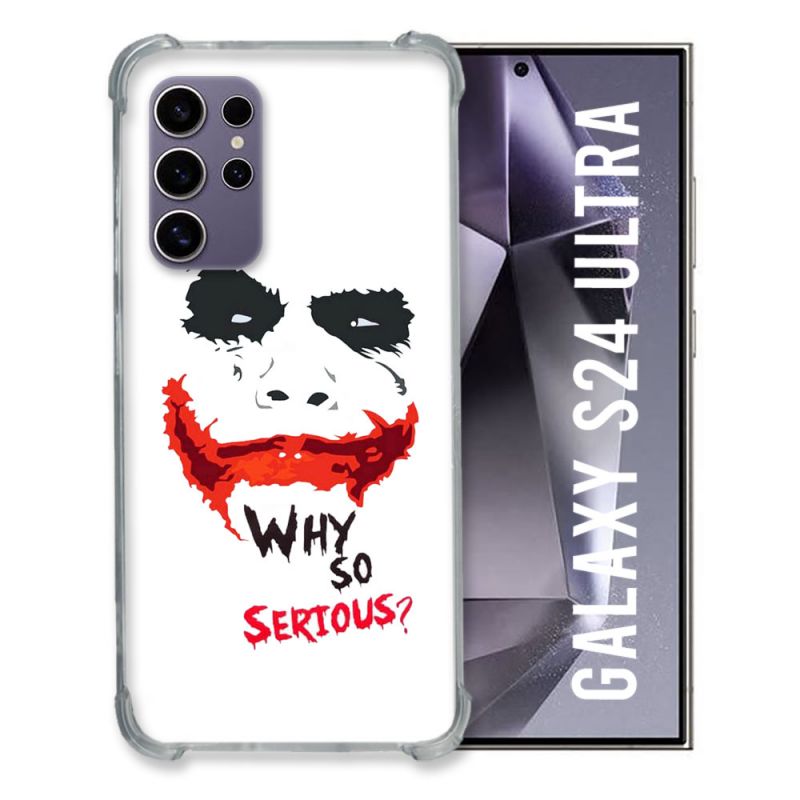 Coque Renforcée En Verre Trempé Pour Samsung Galaxy S24 Ultra Joker Blanc