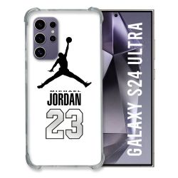 Coque Renforcée En Verre Trempé Pour Samsung Galaxy S24 Ultra Jordan 23 Blanc