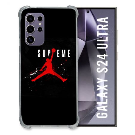 Coque Renforcée En Verre Trempé Pour Samsung Galaxy S24 Ultra Jordan Supreme Noir