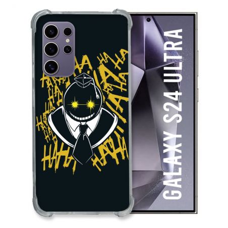 Coque Renforcée En Verre Trempé Pour Samsung Galaxy S24 Ultra Manga Assassination Classroom Kuro Noir