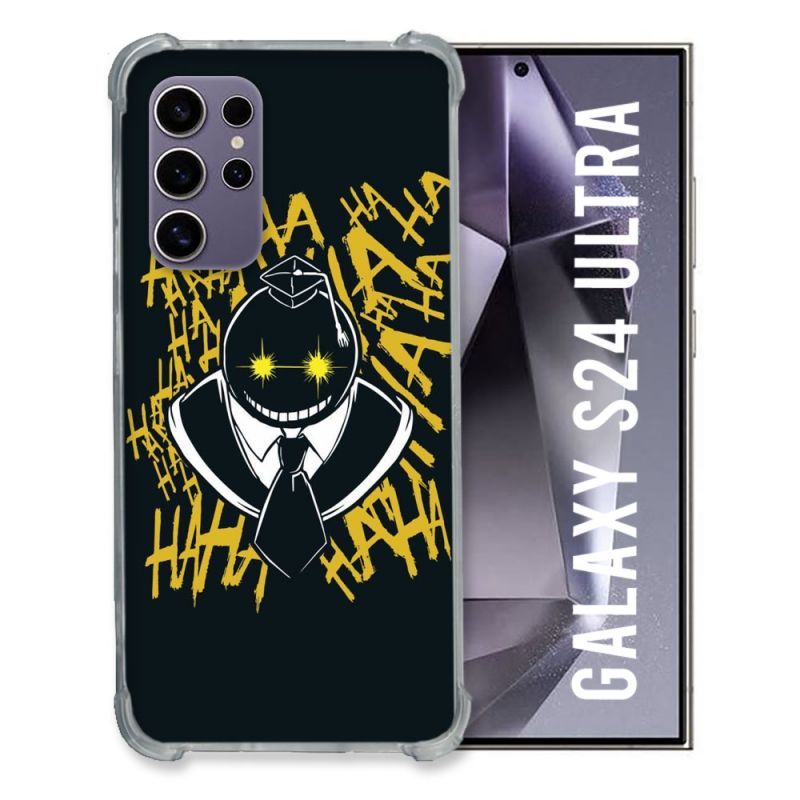 Coque Renforcée En Verre Trempé Pour Samsung Galaxy S24 Ultra Manga Assassination Classroom Kuro Noir
