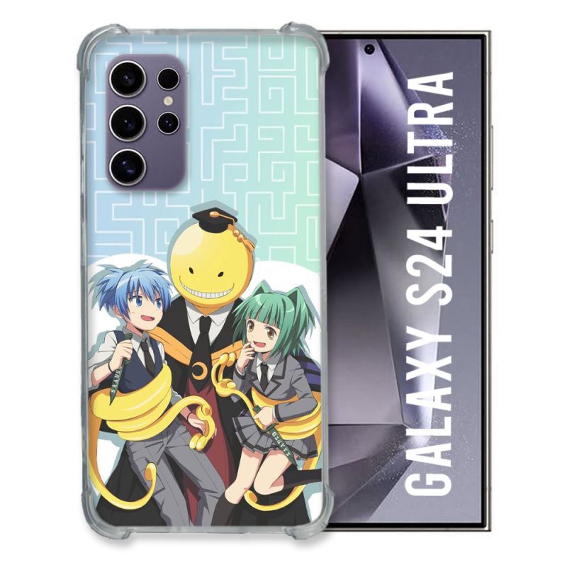 Coque Renforcée En Verre Trempé Pour Samsung Galaxy S24 Ultra Manga Assassination Classroom Kuro Trio