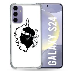 Coque Renforcée En Verre Trempé Pour Samsung Galaxy S24 Voyage Corse Blanc