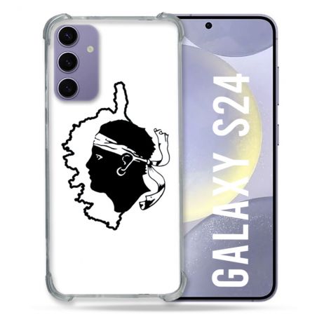 Coque Renforcée En Verre Trempé Pour Samsung Galaxy S24 Voyage Corse Blanc