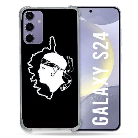 Coque Renforcée En Verre Trempé Pour Samsung Galaxy S24 Voyage Corse Noir