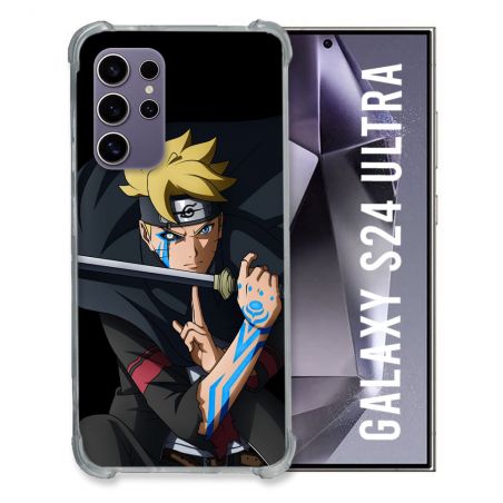 Coque Renforcée En Verre Trempé Pour Samsung Galaxy S24 Ultra Manga Boruto Tatouage