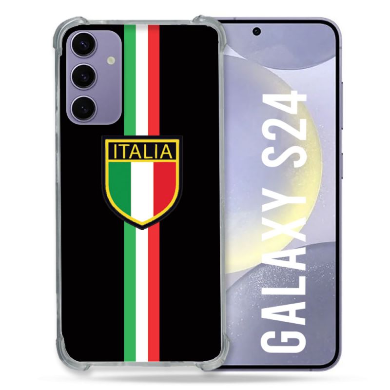 Coque Renforcée En Verre Trempé Pour Samsung Galaxy S24 Voyage Italie 3 Noir