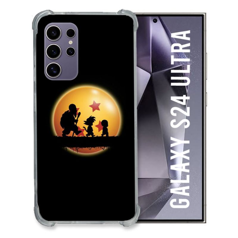 Coque Renforcée En Verre Trempé Pour Samsung Galaxy S24 Ultra Manga Dragon Ball Vintage