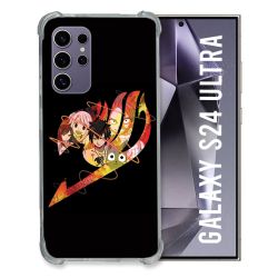 Coque Renforcée En Verre Trempé Pour Samsung Galaxy S24 Ultra Manga Fairy Tail Logo Noir