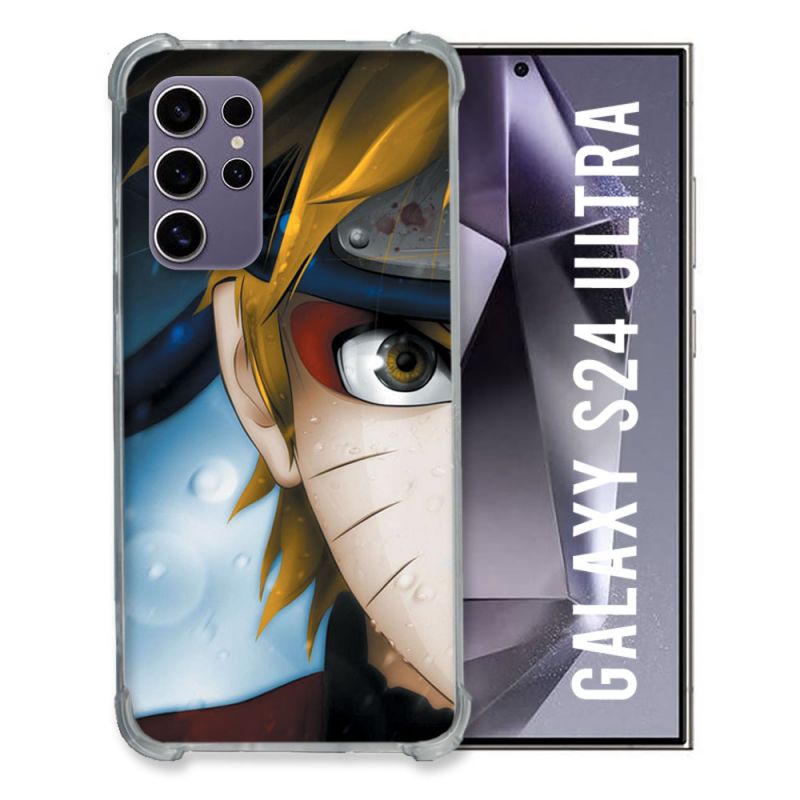 Coque Renforcée En Verre Trempé Pour Samsung Galaxy S24 Ultra Manga Naruto Blanc