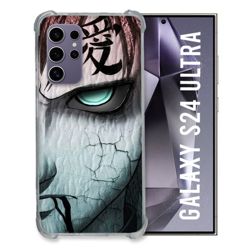 Coque Renforcée En Verre Trempé Pour Samsung Galaxy S24 Ultra Manga Naruto Gaara