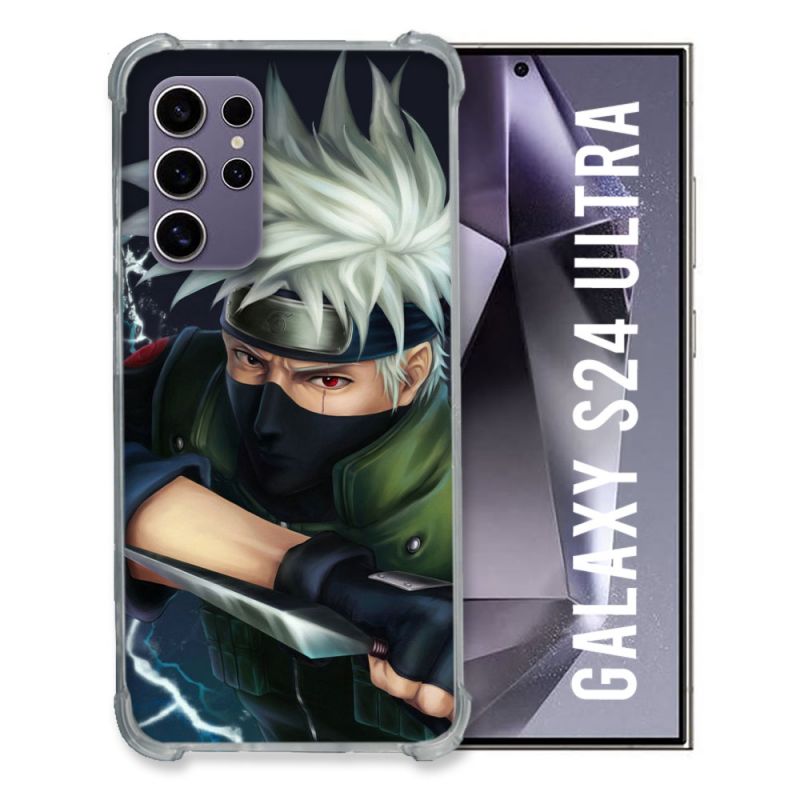Coque Renforcée En Verre Trempé Pour Samsung Galaxy S24 Ultra Manga Naruto Kakashi