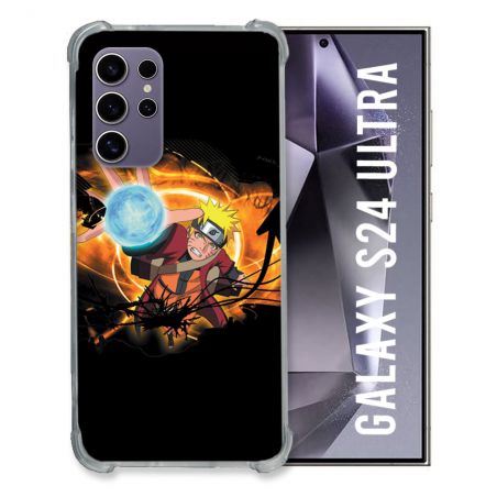 Coque Renforcée En Verre Trempé Pour Samsung Galaxy S24 Ultra Manga Naruto Noir