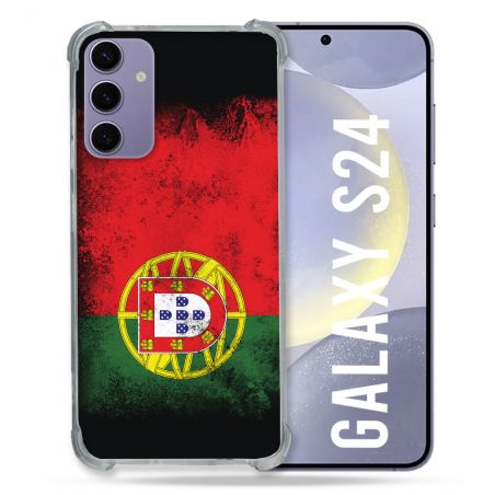 Coque Renforcée En Verre Trempé Pour Samsung Galaxy S24 Voyage Portugal Drapeau