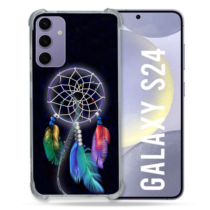 Coque Renforcée En Verre Trempé Pour Samsung Galaxy S24 Zen Attrape Reve Multicolore