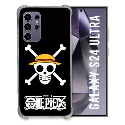Coque Renforcée En Verre Trempé Pour Samsung Galaxy S24 Ultra Manga One Piece Tete de Mort