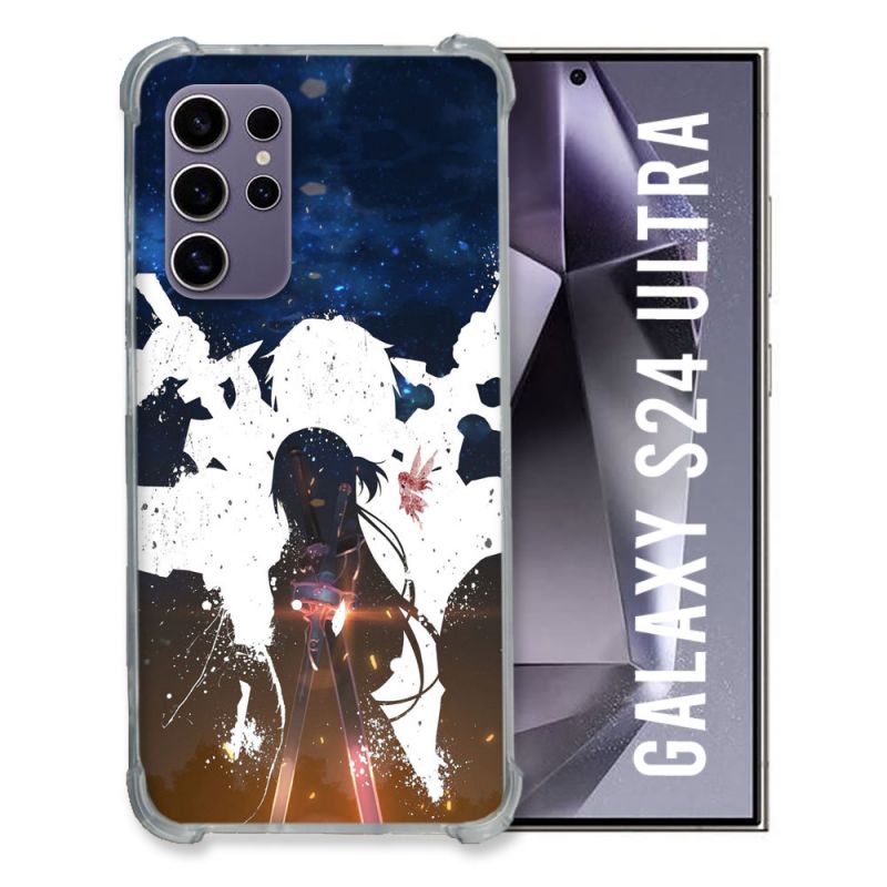 Coque Renforcée En Verre Trempé Pour Samsung Galaxy S24 Ultra Manga SAO sword Art Online Asuna