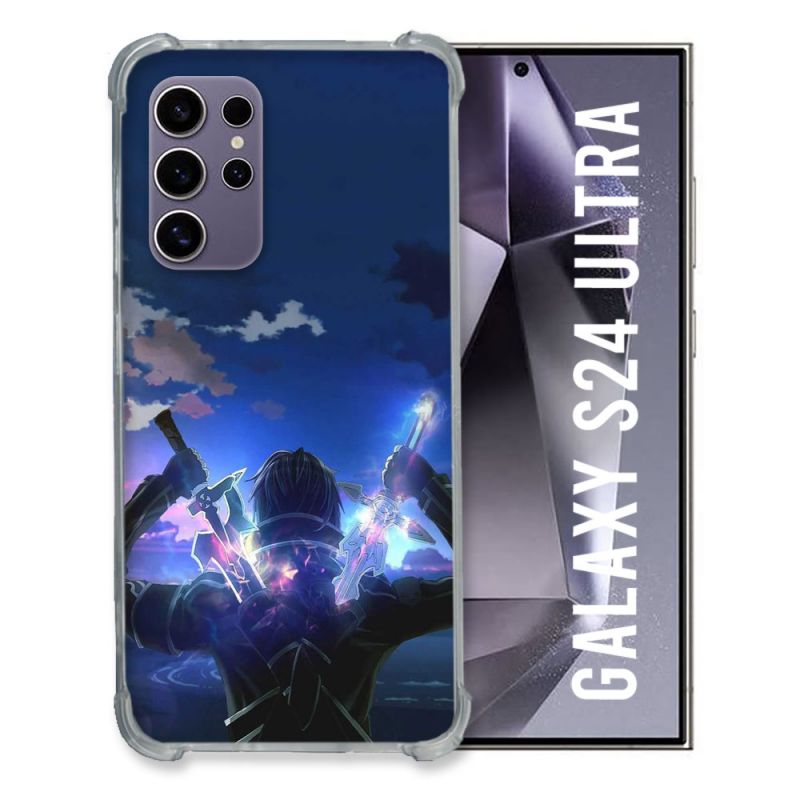 Coque Renforcée En Verre Trempé Pour Samsung Galaxy S24 Ultra Manga SAO sword Art Online Epee