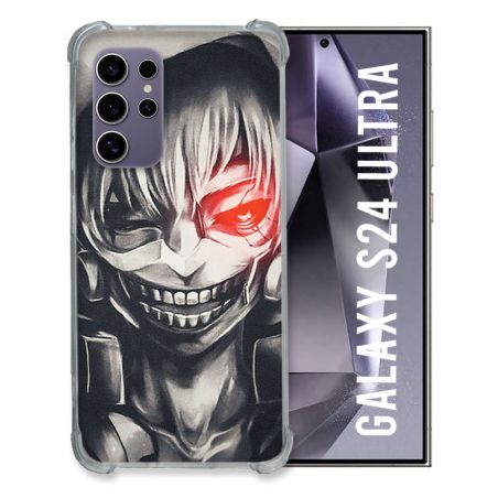Coque Renforcée En Verre Trempé Pour Samsung Galaxy S24 Ultra Manga Tokyo Ghoul Kaneki Noir