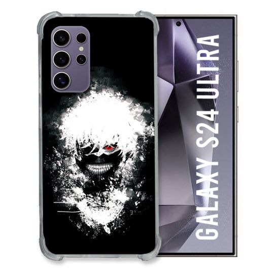 Coque Renforcée En Verre Trempé Pour Samsung Galaxy S24 Ultra Manga Tokyo Ghoul Kaneki Tag