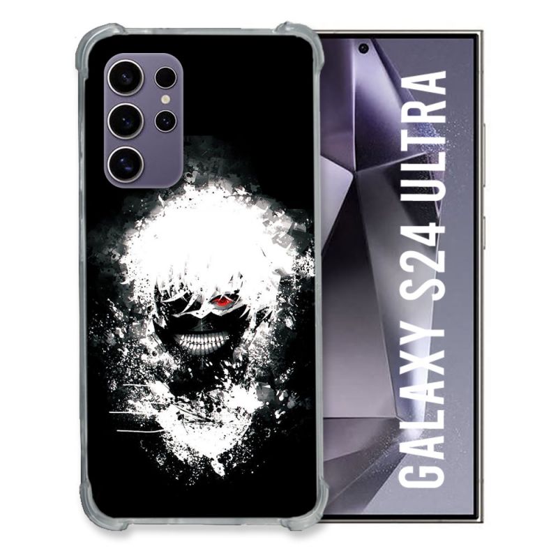 Coque Renforcée En Verre Trempé Pour Samsung Galaxy S24 Ultra Manga Tokyo Ghoul Kaneki Tag