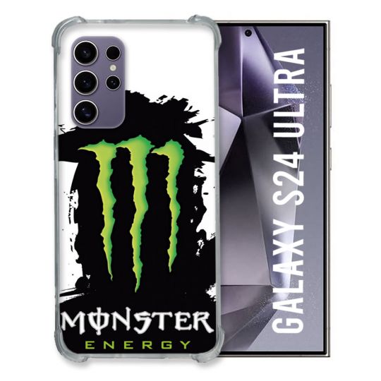 Coque Renforcée En Verre Trempé Pour Samsung Galaxy S24 Ultra Monster Energy Tache