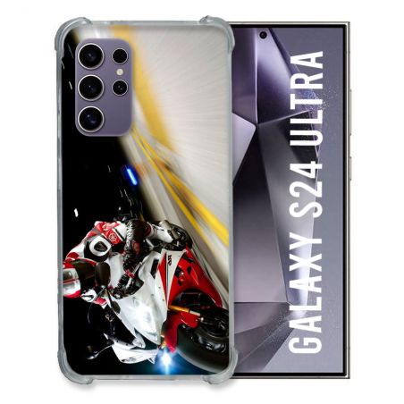 Coque Renforcée En Verre Trempé Pour Samsung Galaxy S24 Ultra Moto Course GP R6