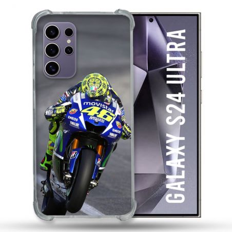Coque Renforcée En Verre Trempé Pour Samsung Galaxy S24 Ultra Moto Course GP Wheeling 46