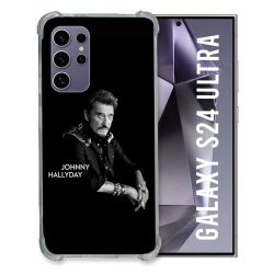 Coque Renforcée En Verre Trempé Pour Samsung Galaxy S24 Ultra Musique Johnny Hallyday Noir