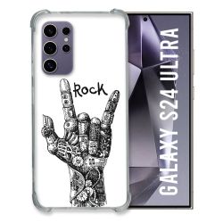 Coque Renforcée En Verre Trempé Pour Samsung Galaxy S24 Ultra Musique Rock Main