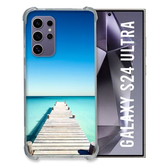 Coque Renforcée En Verre Trempé Pour Samsung Galaxy S24 Ultra Nature Pont Mer