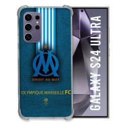 Coque Renforcée En Verre Trempé Pour Samsung Galaxy S24 Ultra Olympique Marseille OM Bande