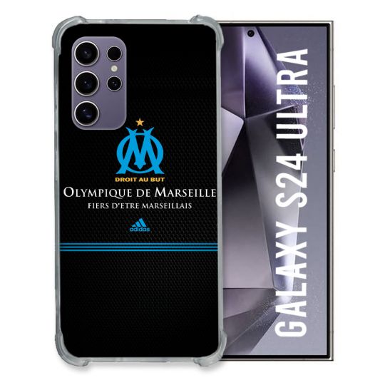 Coque Renforcée En Verre Trempé Pour Samsung Galaxy S24 Ultra Olympique Marseille OM Fier etre Marseillais